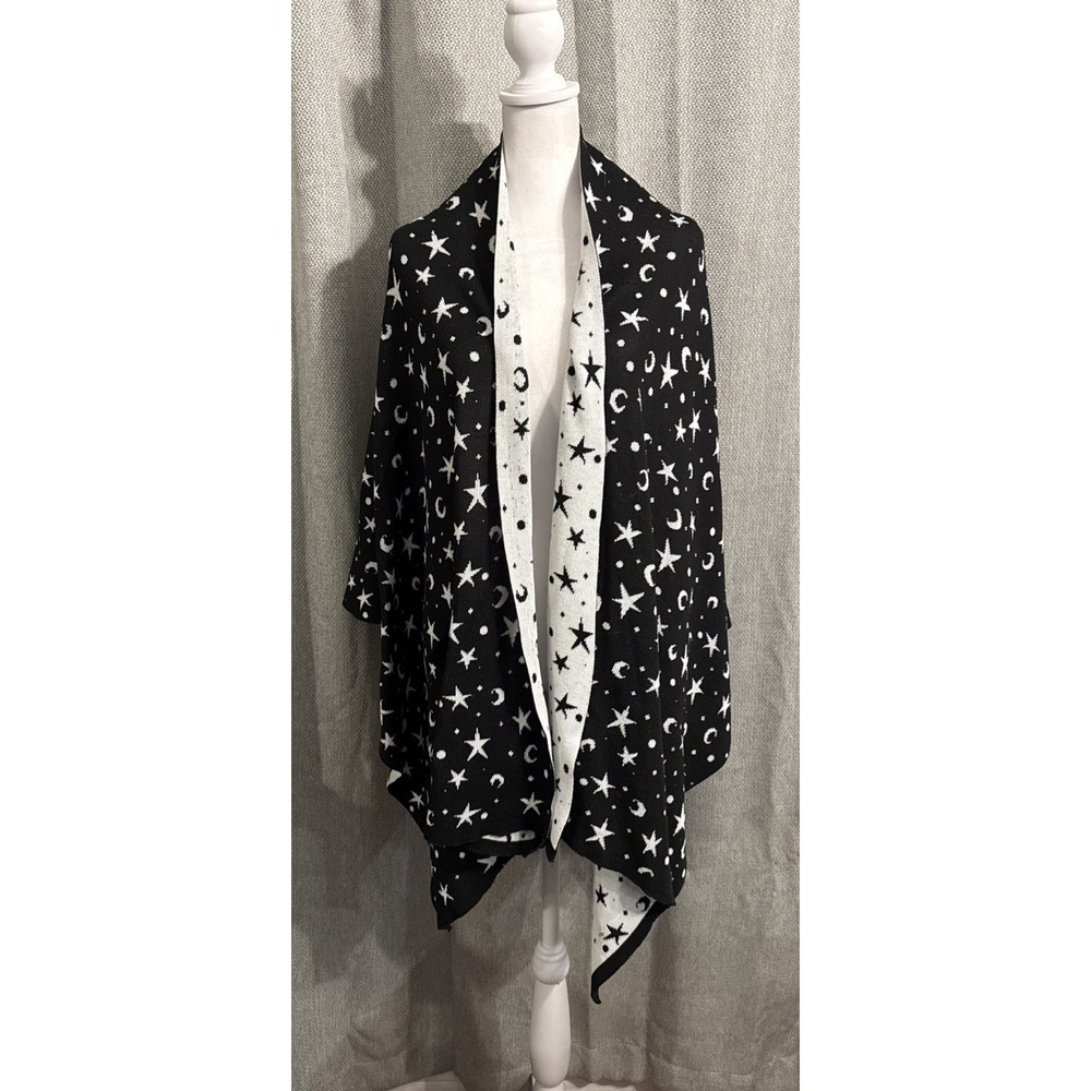 Elhoffer Essentials Wrap Sweater  Cardigan Womens One Size  Stars Moon Vintage